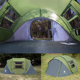 4 Person Easy Pop Up Tent,9.5’X6.6’X52'',Waterproof, Automatic Setup,2 Doors-Instant Family Tents for Camping, Hiking & Traveling